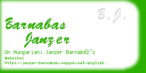 barnabas janzer business card